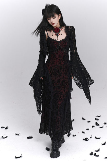 ゴシックキャミソールドレス＋シアートップス