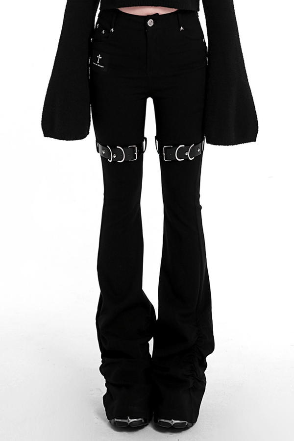 スカルスタッドスタックドパンツ