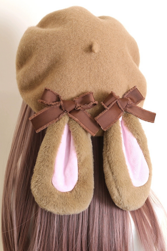 Caramel ribbon beret