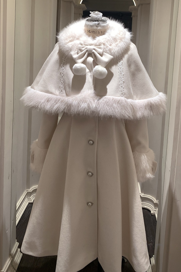 Sweet girly mantle long coat