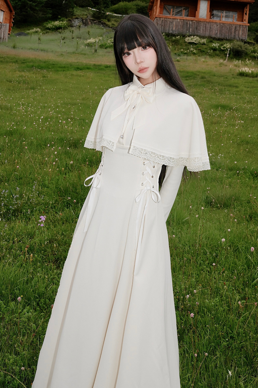 French Cape Elegant Retro Dress