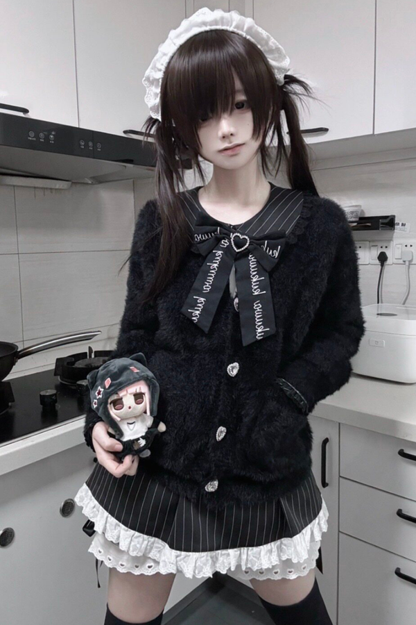 ダークエンジェルレースアップドレス+エプロン+セーター