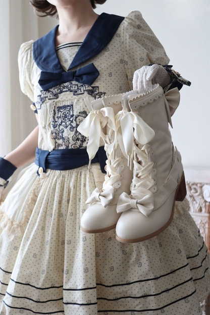 Sheep puff retro boots