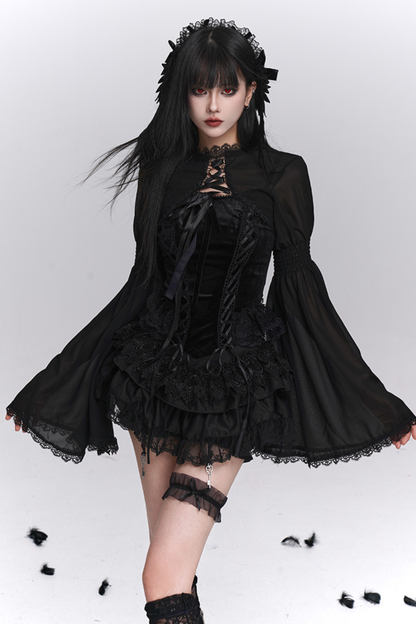 ゴーストガールゴシックパフィースカート＋キャミソール＋ショートアウター