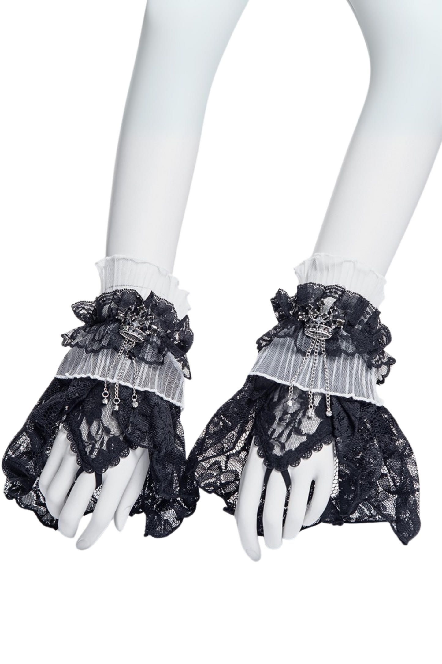 Gothic Noble Delicate Crown Lace Gloves