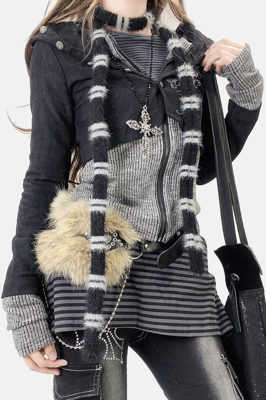 Subkultur Patchwork Kapuzenjacke