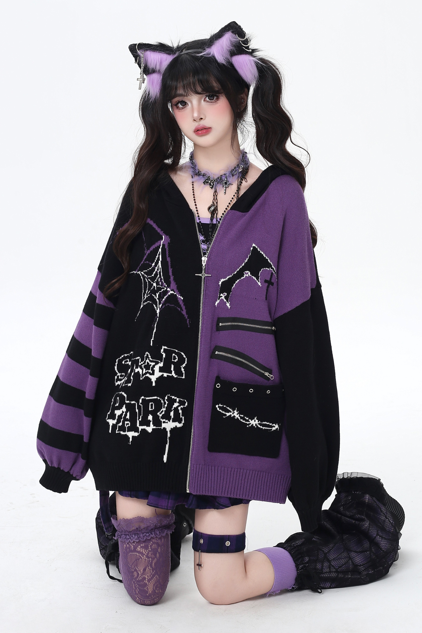 Gothic Asymmetrical Design Knit Cardigan