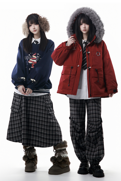 クリスマスフードコート+シャツ+スウェット+ロングスカート+パンツ