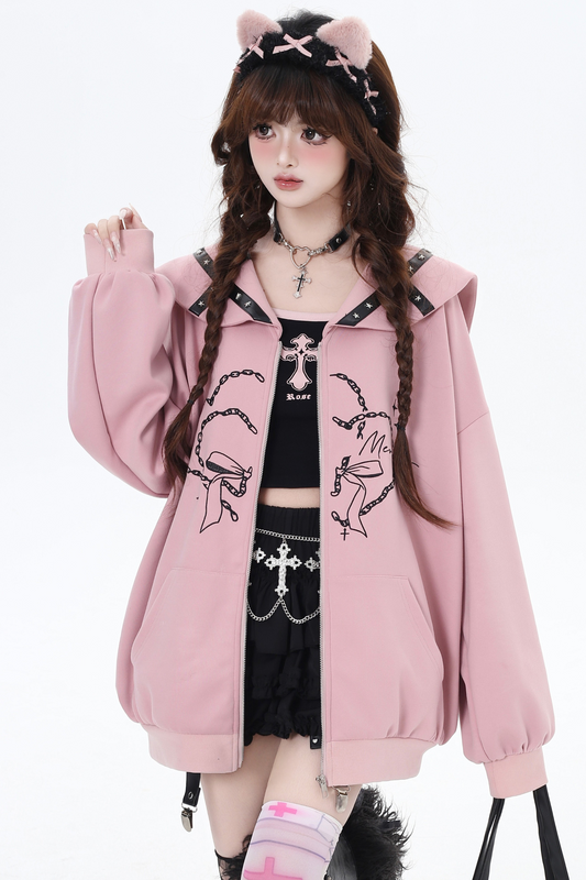 Dark Cross Sailor Collar Hoodie