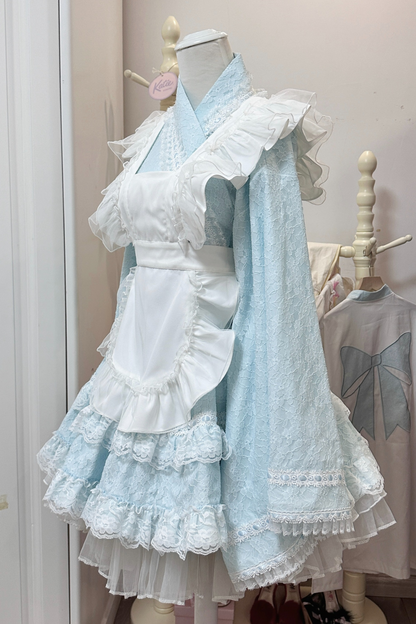 フルレースコットンエプロンサブカルチャースカート