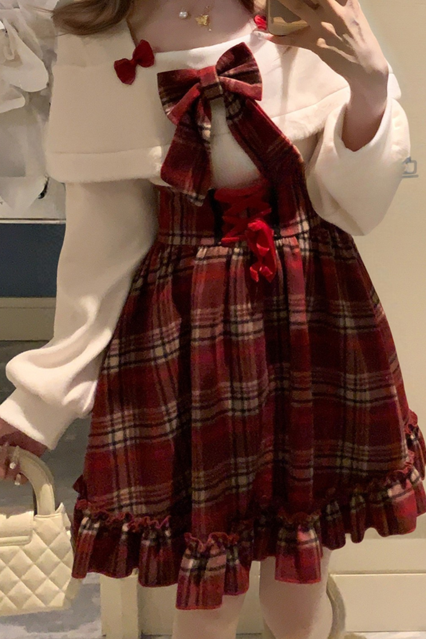 レッドチェックガーリーワンピース