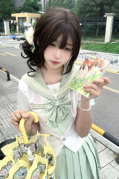 粉彩水手服上衣+裙子+絲帶