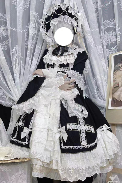 ゴシックドールレースドレス+ボンネット