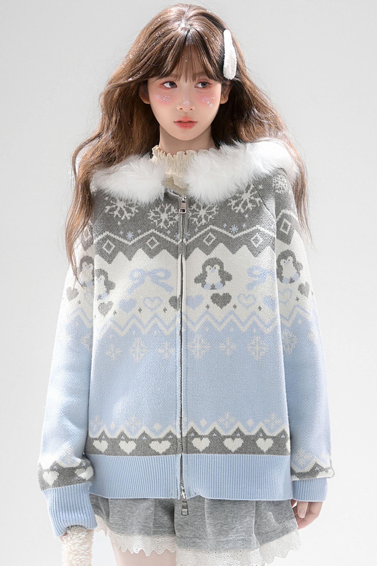 フェアアイランドスノーフレークニットジャケット