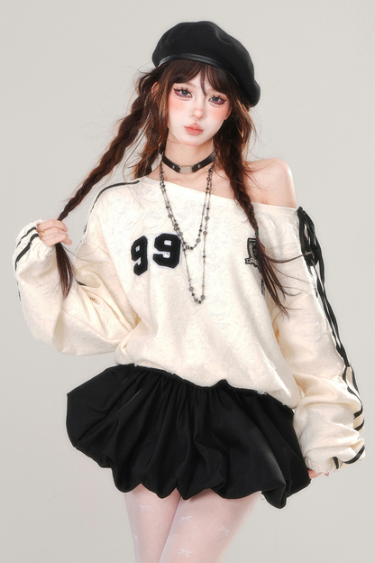 オフショルダースウェットワンピース