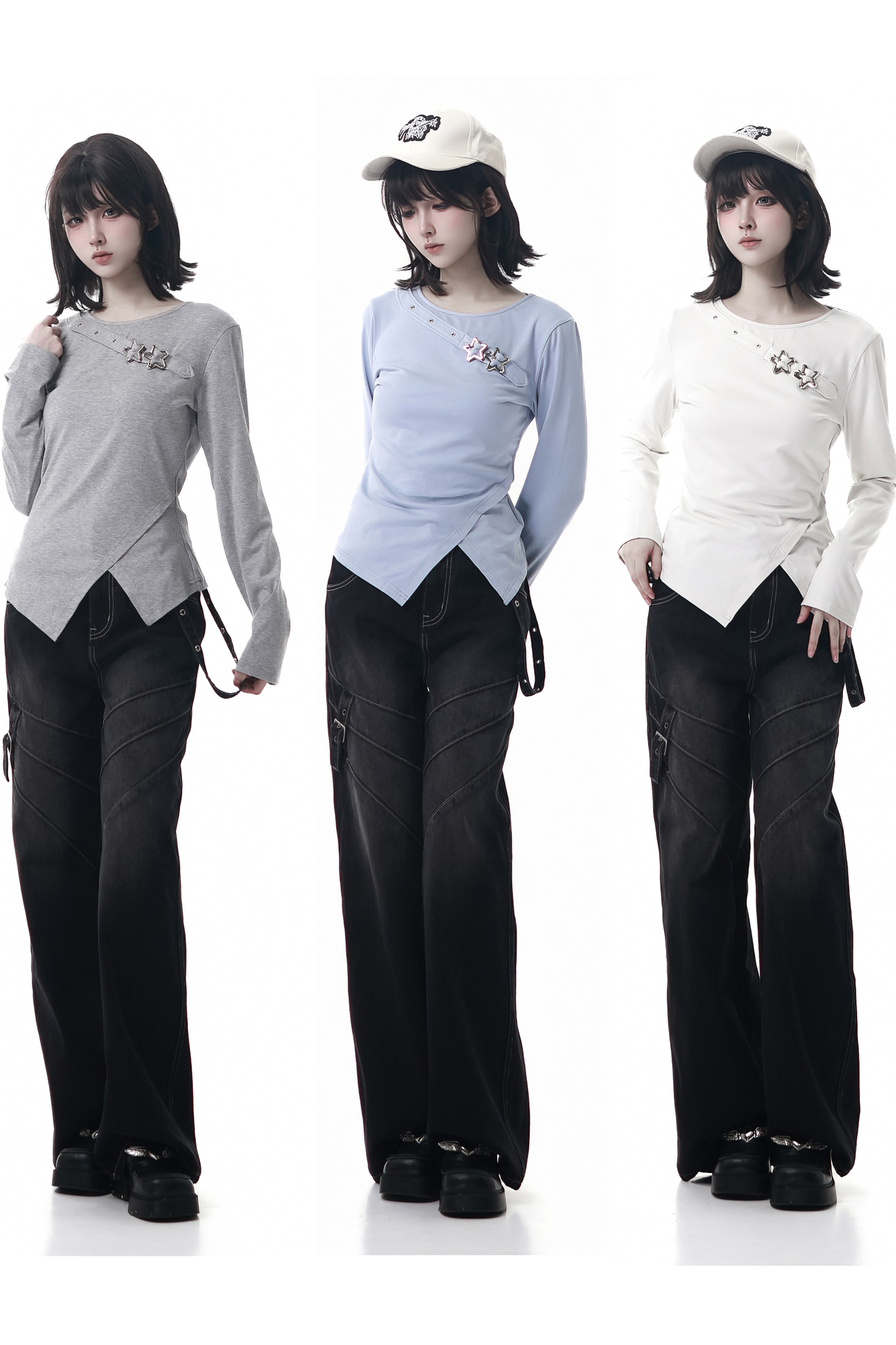 スリットロングスリーブトップス