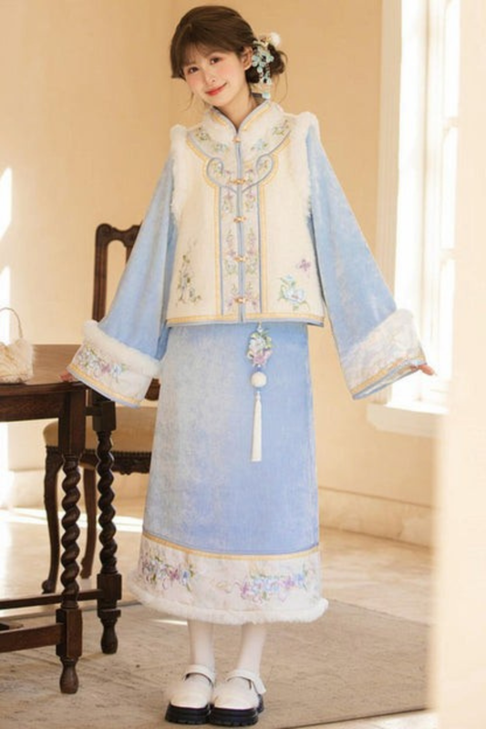 チャイナスノートップス+スカート