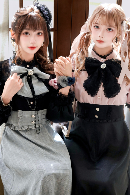 Mine Cute Bicolor Ribbon Dress