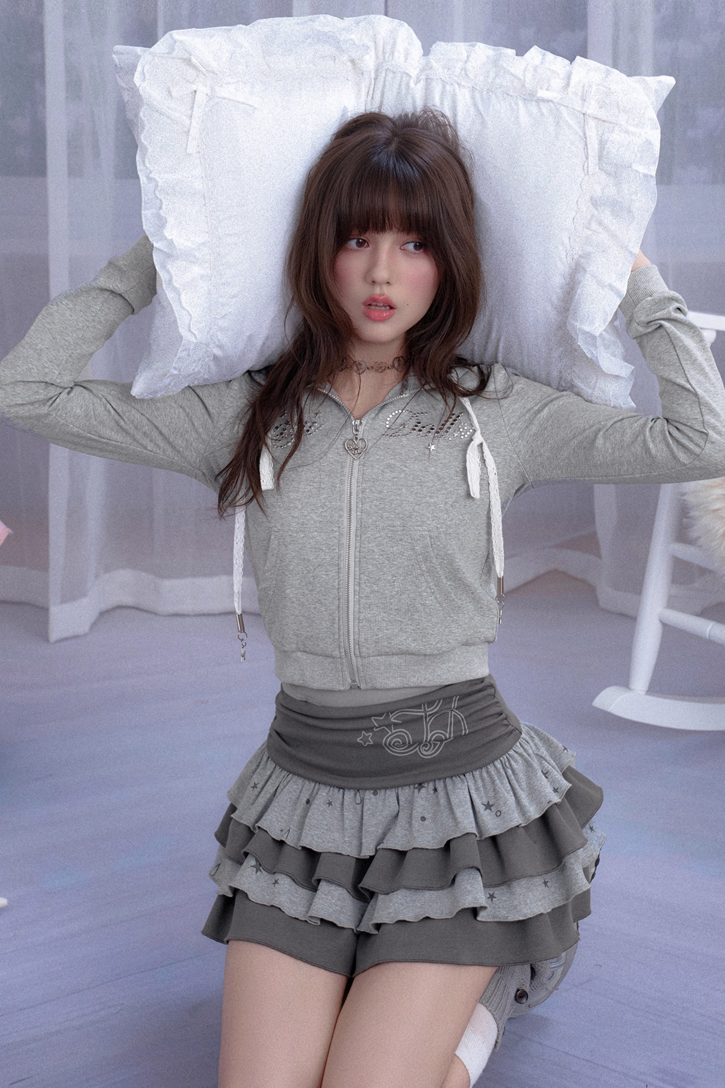 スウィートクールグレースターホットダイヤモンドフードパーカー