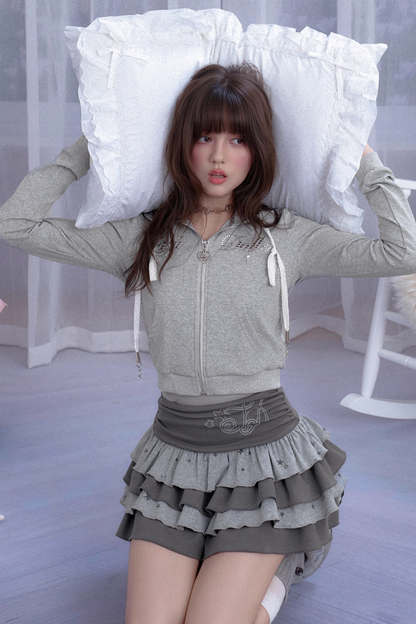 スウィートクールグレースターホットダイヤモンドフードパーカー