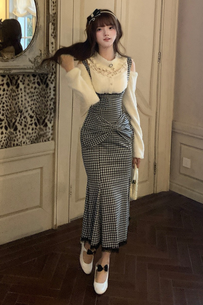 Staggered Suspender Skirt