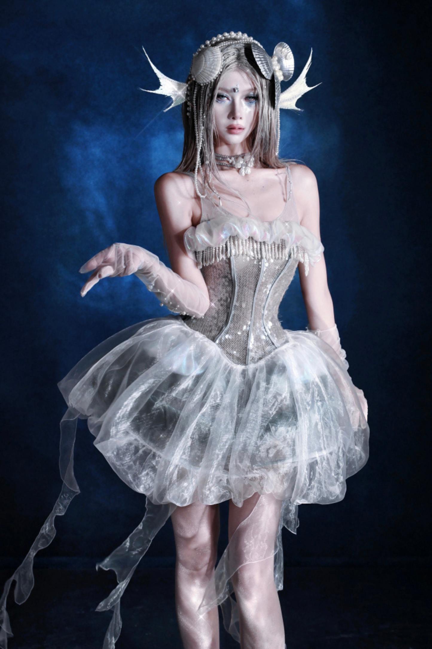 [Reservations] Heavy Duty Sequined Herringbone Jellyfish Beach Dress