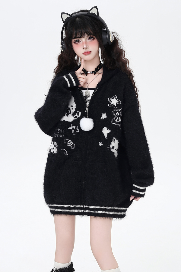 Cool Rabbit Hooded Over Jacket