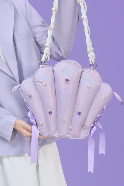 Shell Plush Crossbody Tote Bag