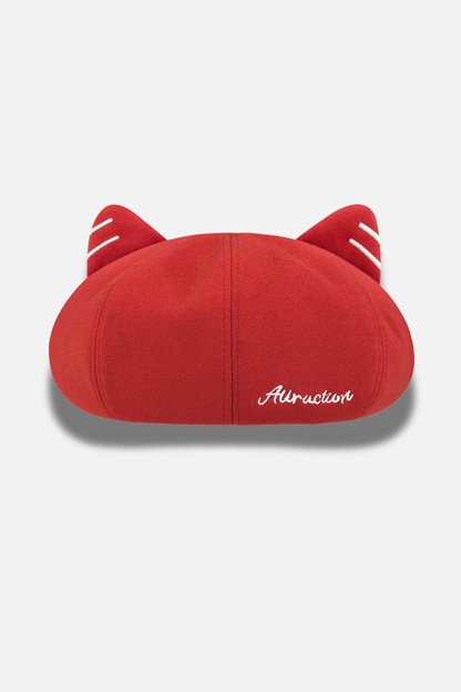 Cat Ear Embroidery Beret