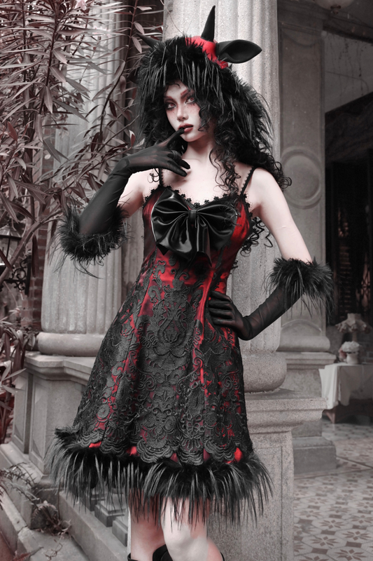 ダークゴシックスリムスリップドレス