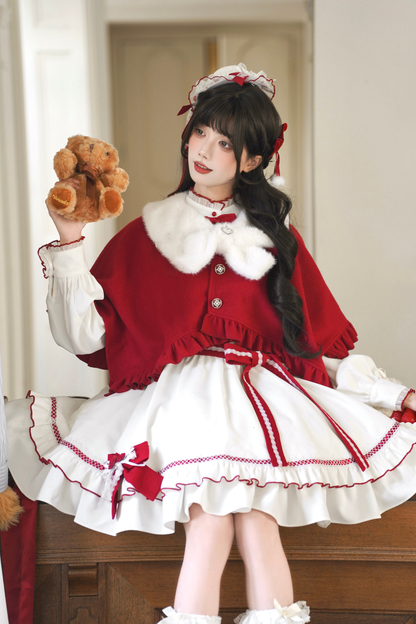 レッドウィッシュケープ+ドレス+ベルト