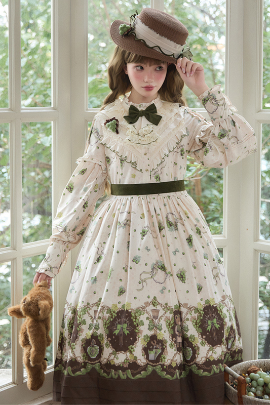 ワイナリーレトロベアロリータドレス