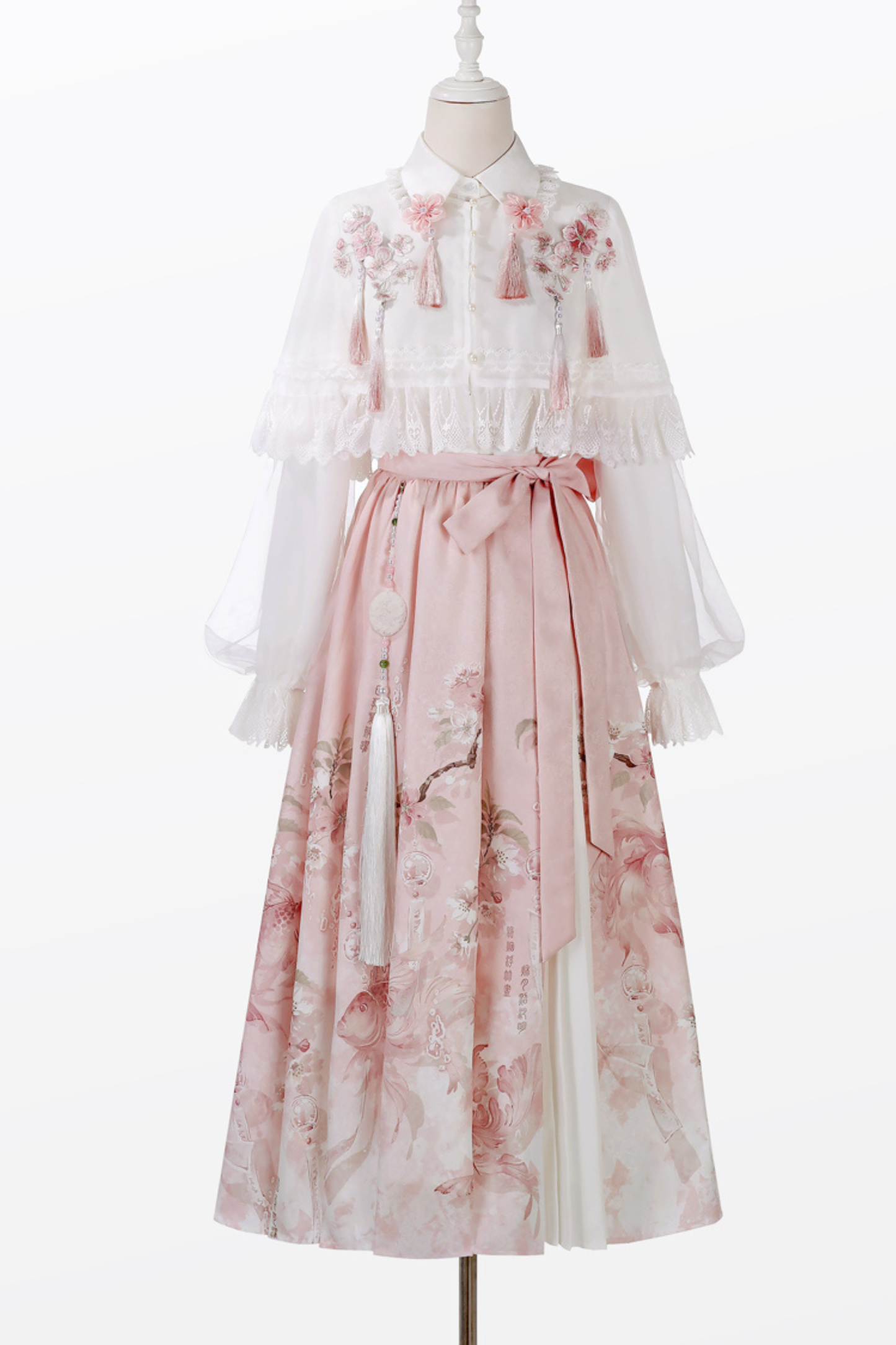 スイートフラワーショール+ブラウス+スカート