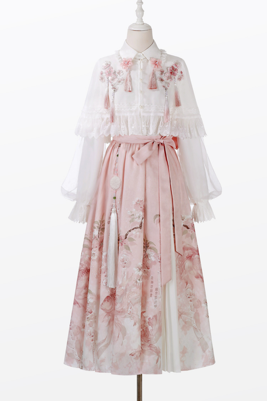 スイートフラワーショール+ブラウス+スカート