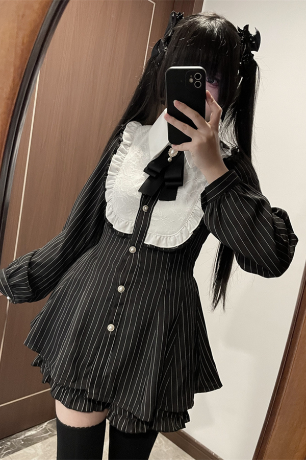 Check Peplum Doll Top + Shorts