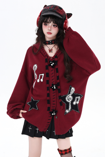 Music Dark Lantern Sleeve Cardigan