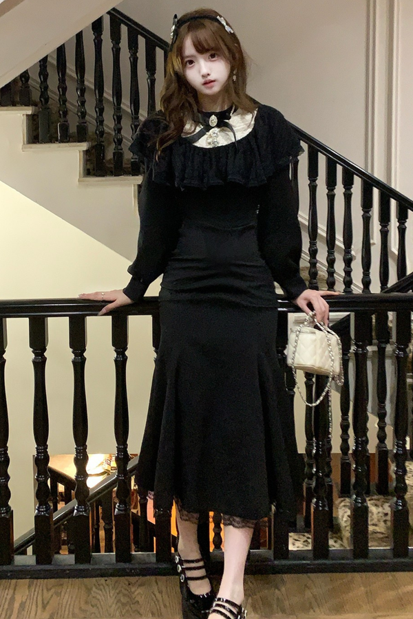 レースフレンチマーメイドドレス