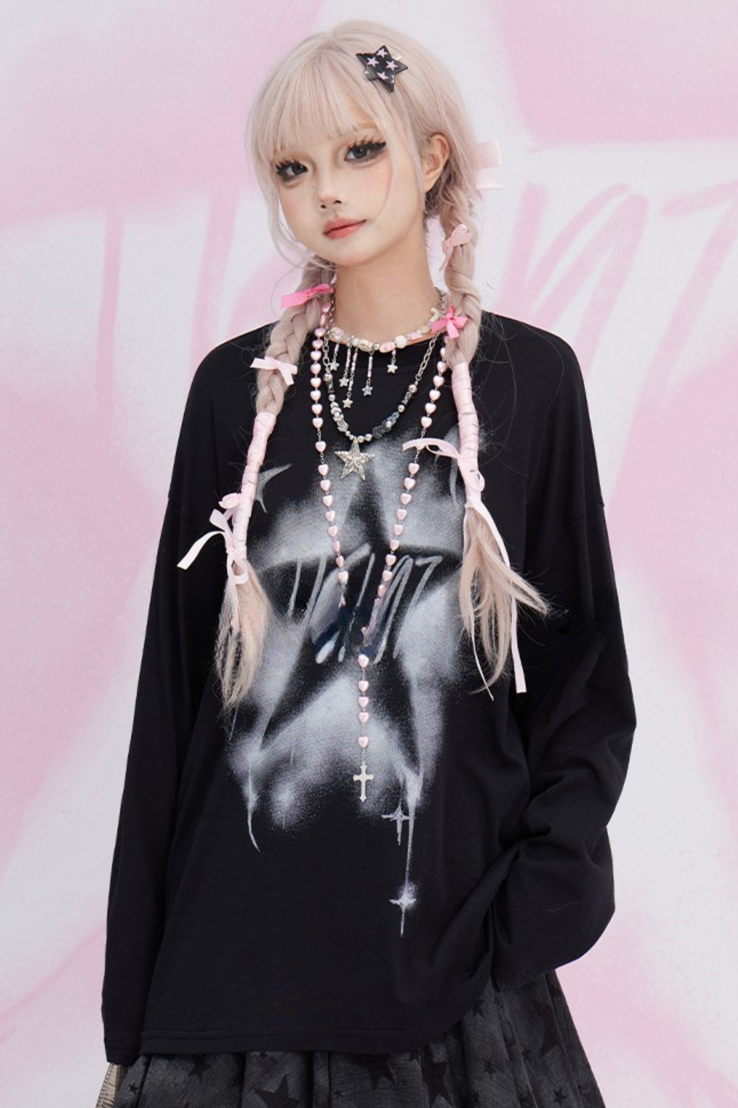 Sheer Brush Star Design Long T