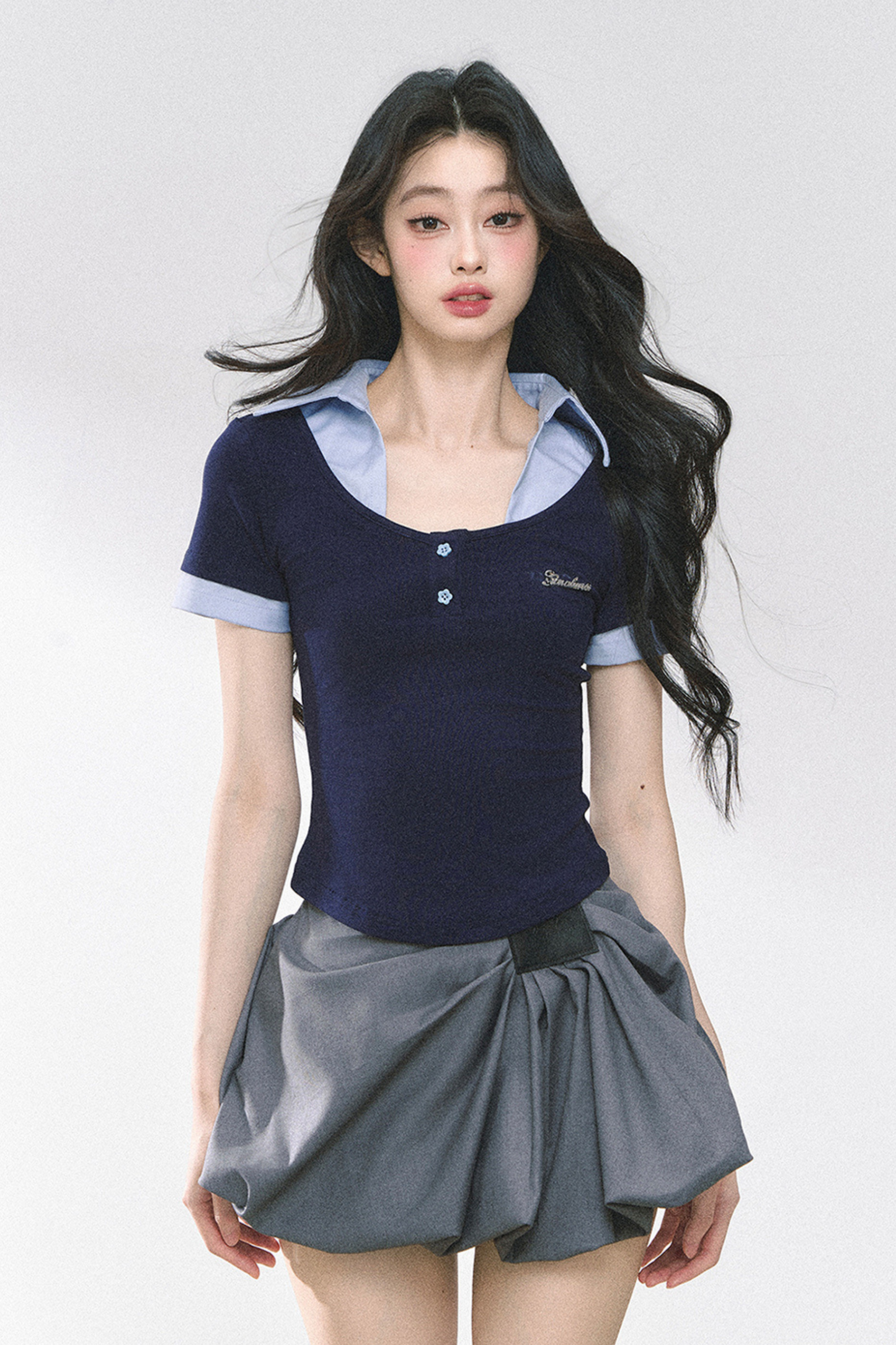 ストレートショルダーアメリカンシャツトップス