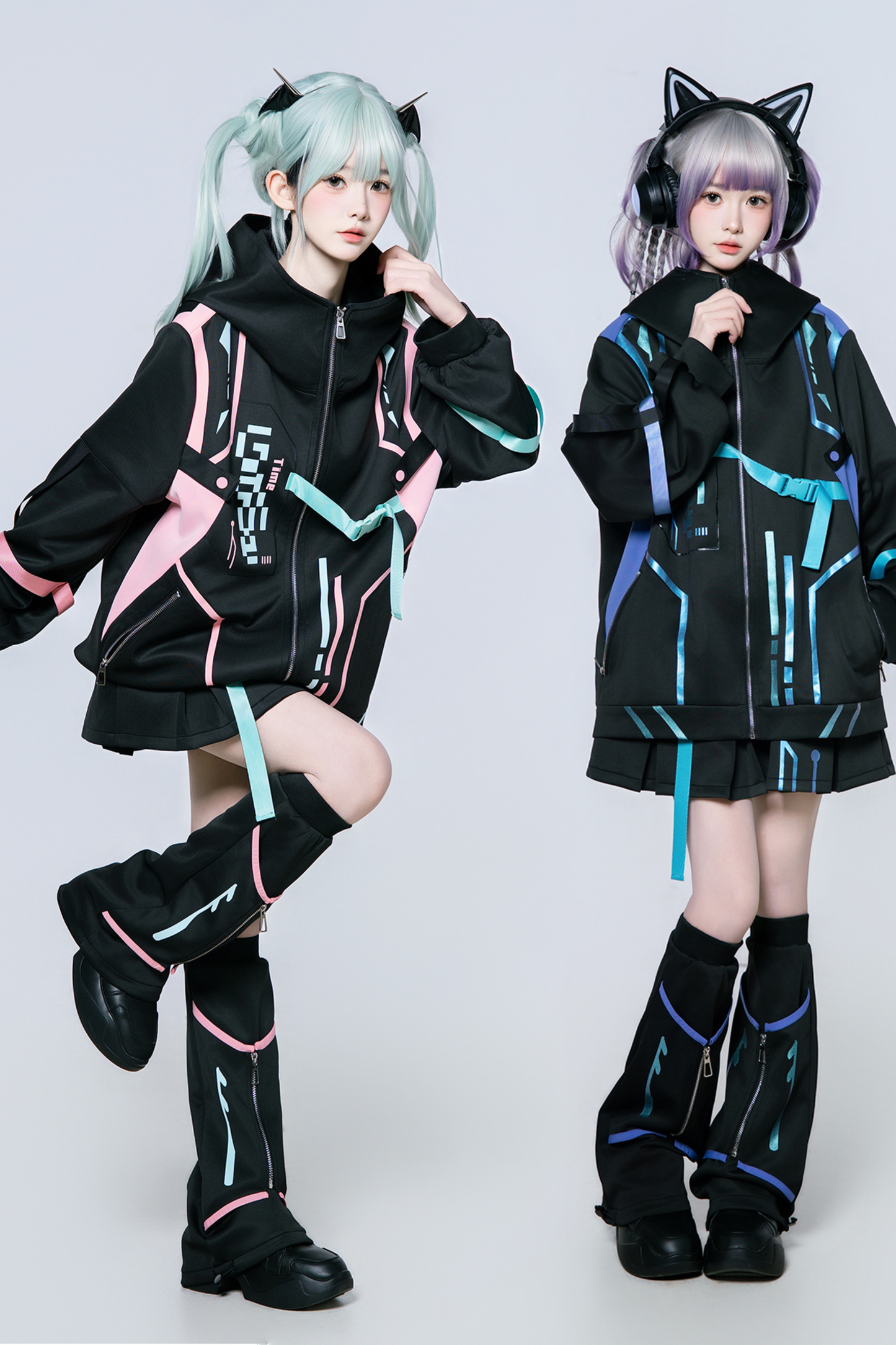 オーバーロードアニメガールジャケット+スカート＋レッグカバー