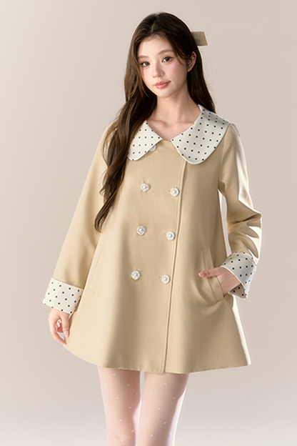 ココドールカラードットトレンチコート