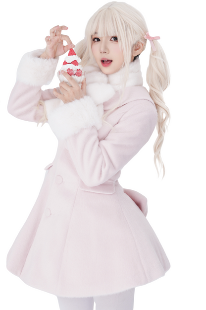 Sweet Imitation Fox Fur Girl Coat