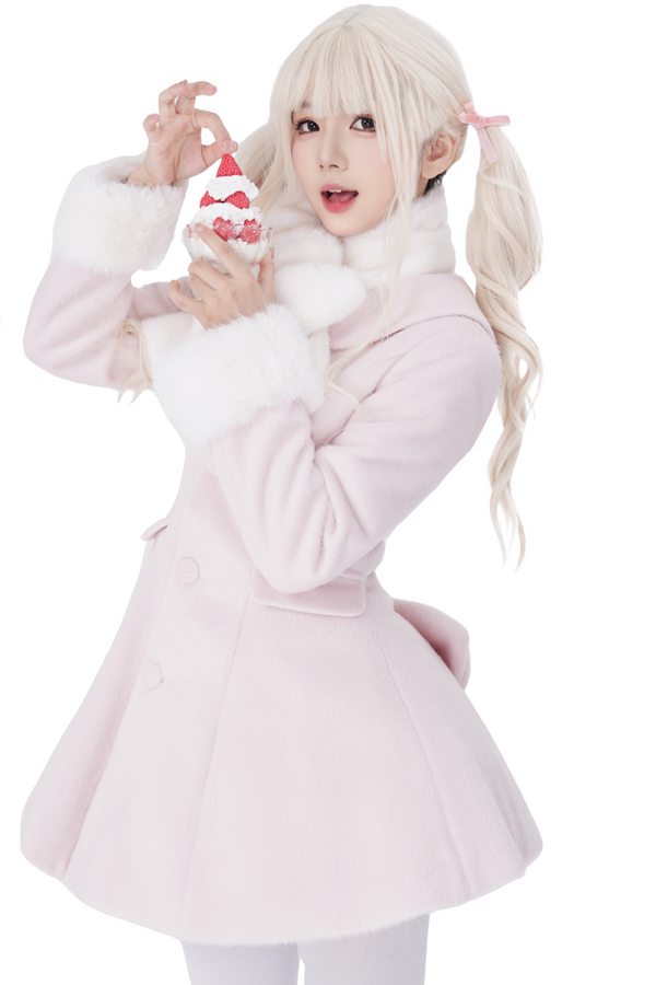 Sweet Imitation Fox Fur Girl Coat
