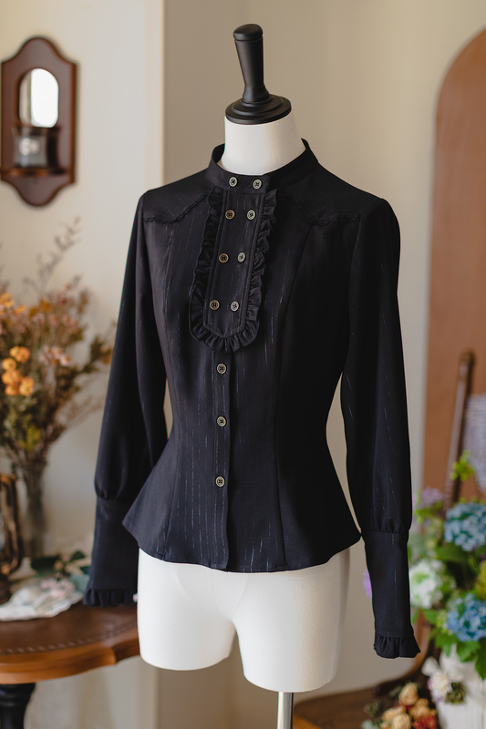 クラシカルスモールスタンドカラーシャツ