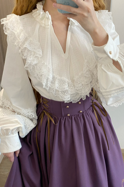 モーニングミストレースレトロブラウス