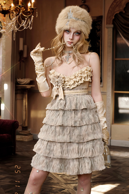 ナイトパーティーゴシックキャミソールドレス+ブローチ