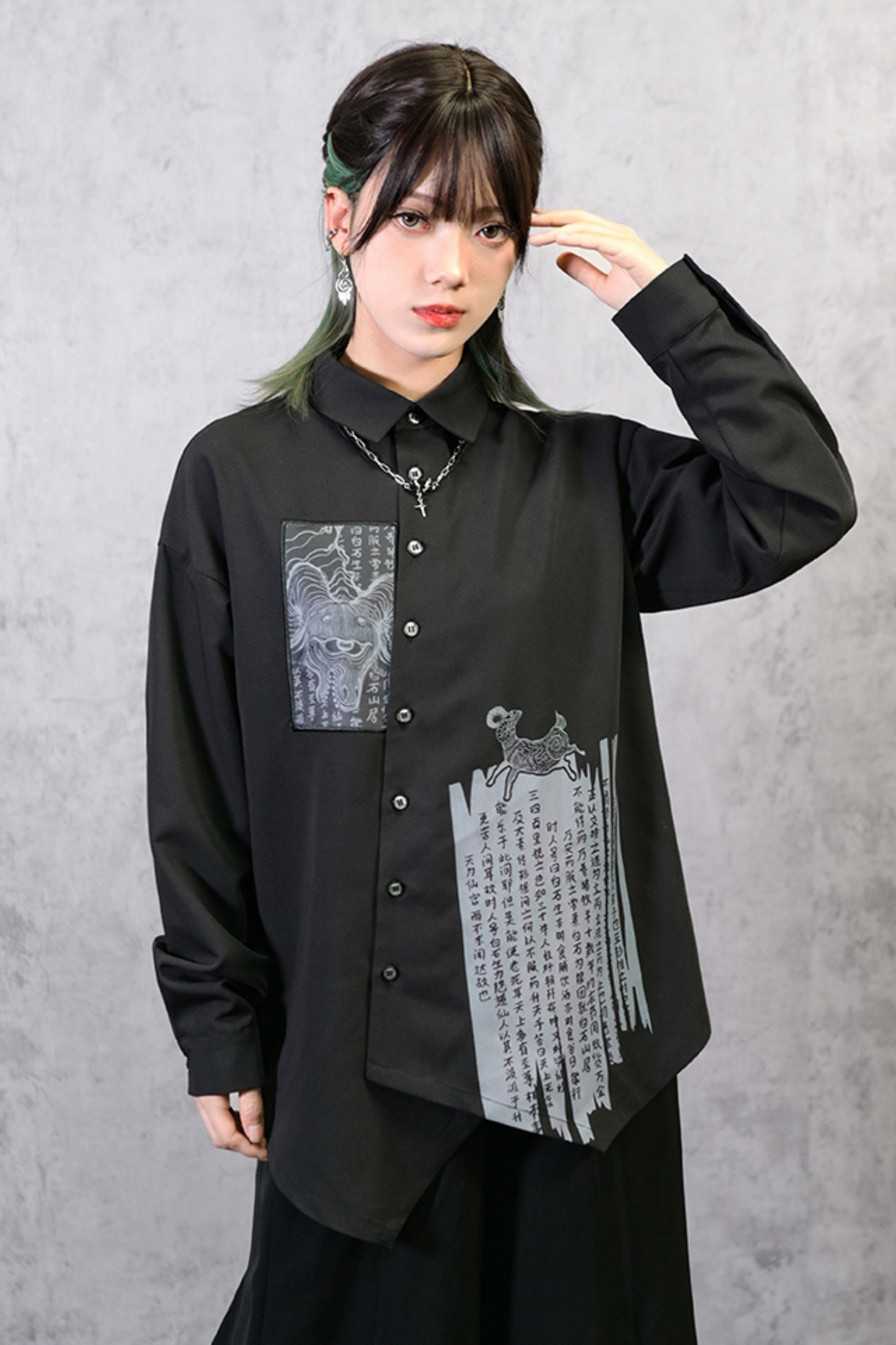 Asymmetrical China Mode Shirt