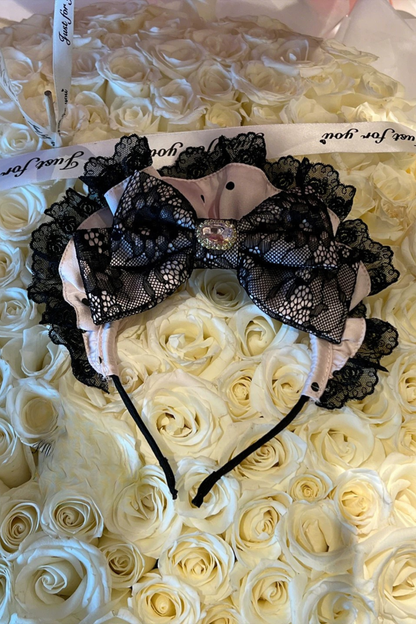 スイートリトルドットメイドロリータドレス+エプロン+ヘッドアクセサリー+ベール