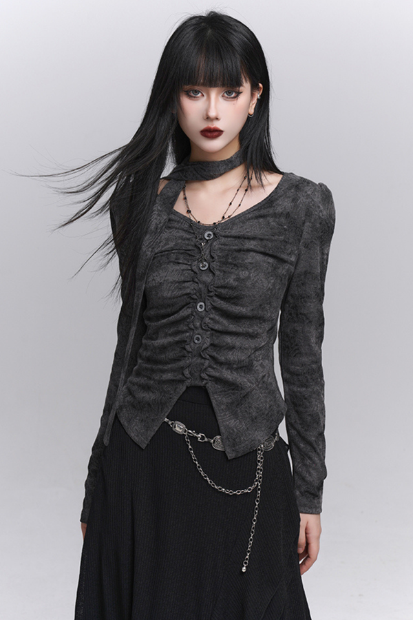 Open Neck Dark Mode Tops