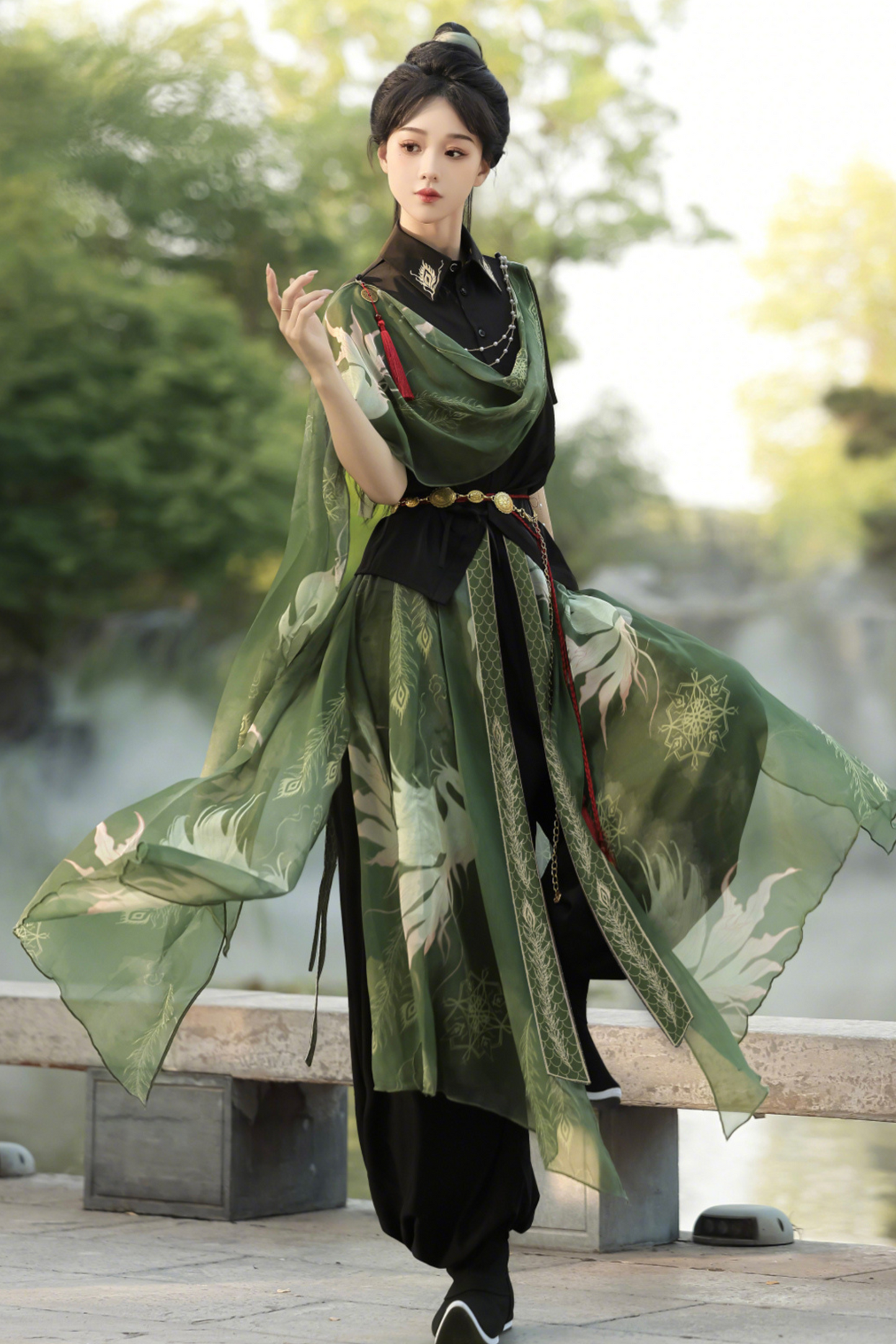 ネバーレスアイランドチャイナトップス+バルーンパンツ